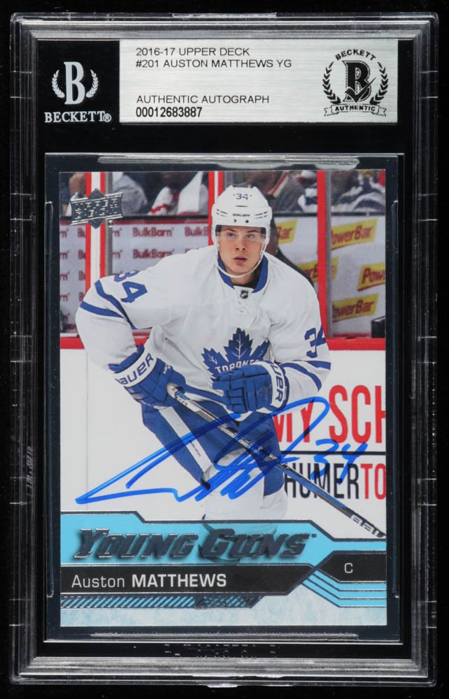 Auston Matthews Signed 2016-17 Upper Deck #201 YG RC (B (1 of 1)