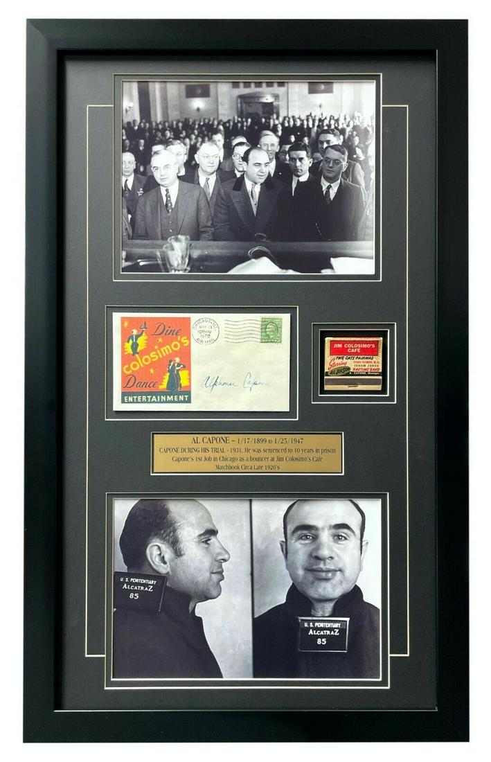 Al Capone Authentic Colosimo's Cafe Matchbook & Facs: Looking for the next big thing to add to your memorabilia collection? Well, this is it! Al Capone vintage Colosimo's CafÃ© matchbook & cachet envelope collage! This is a must-have for all fans of Ca