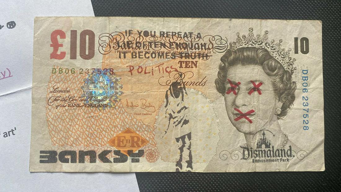 Original Â£10 GBP Printed Currency Note un signed: Original £10 GBP Printed Currency Note un signed Dismaland Banksy Collectible