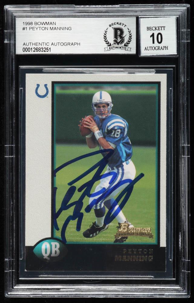 Peyton Manning Signed 1998 Bowman #1 RC (BGS Graded 10) (1 of 1)