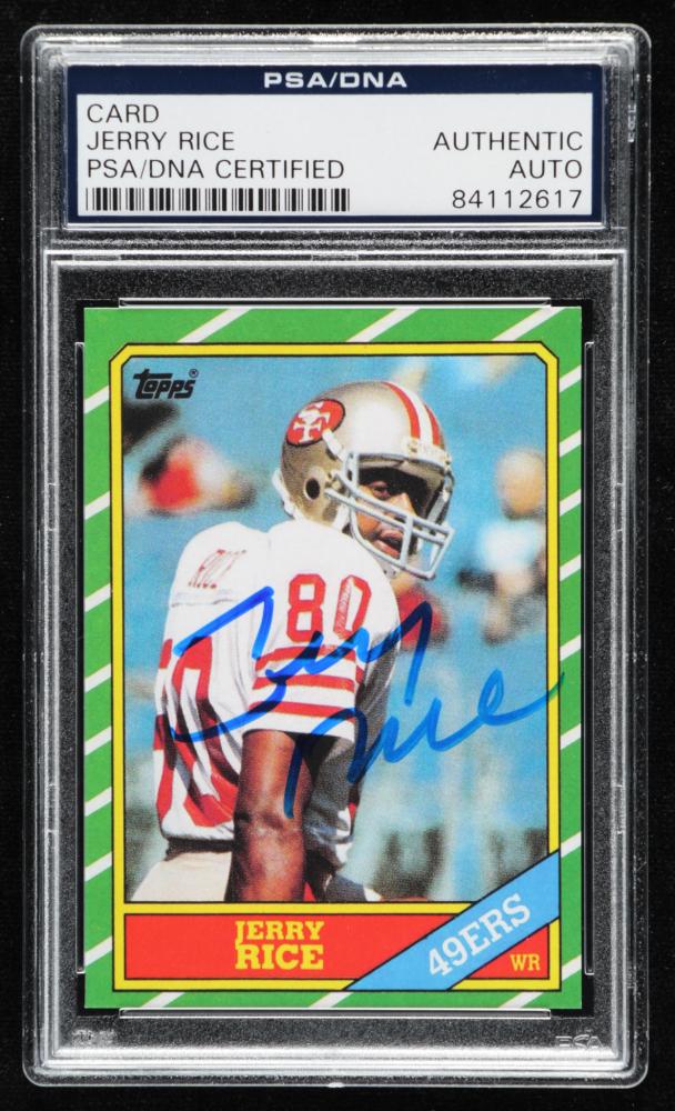 Jerry Rice Signed 1986 Topps #161 RC (PSA Encapsulated) (1 of 1)