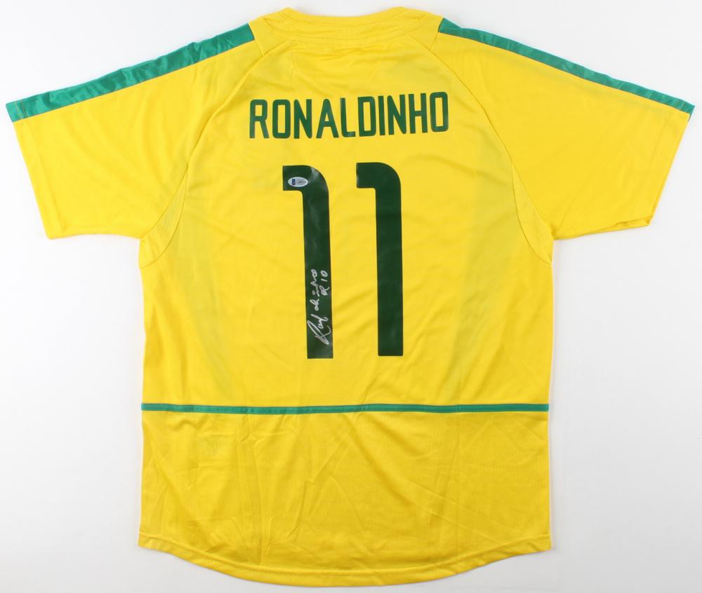 Ronaldinho Signed Jersey Inscribed "R10" (Beckett COA): Ronaldinho Signed Jersey Inscribed "R10" (Beckett COA)