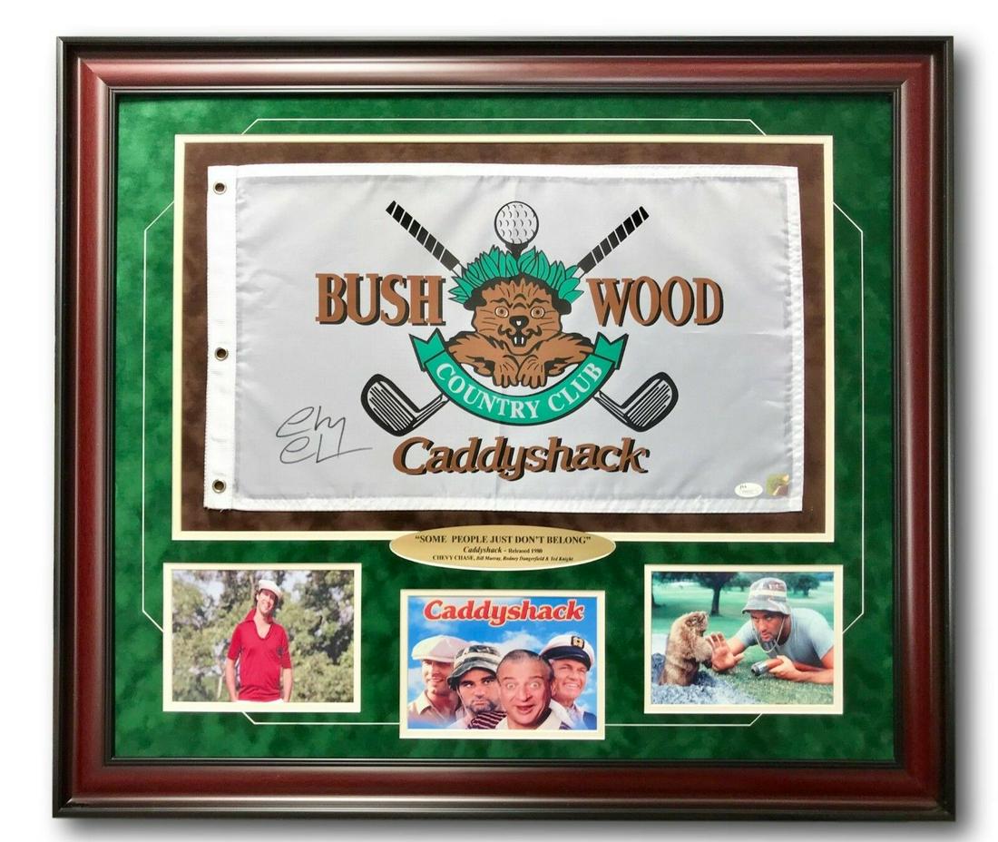 Chevy Chase Signed Caddyshack Flag Frame Collage COA (1 of 1)