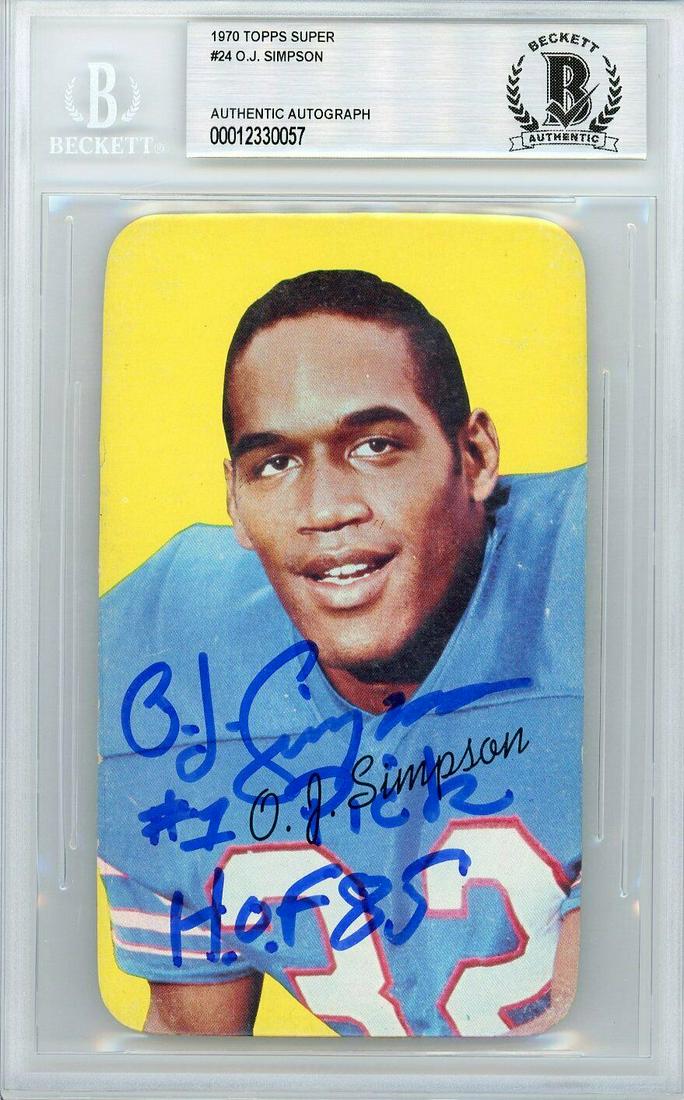 1970 Topps Super O.J. Simpson Signed Rookie Card #24 (1 of 1)