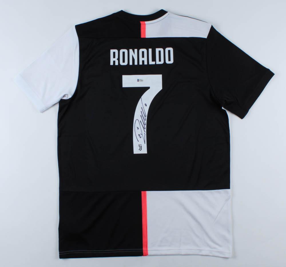 Cristiano Ronaldo Signed Juventus F.C. Jersey (Beckett: Adidas on-field style jersey. Everything is printed on, size L. Hand-signed by Cristiano Ronaldo. The lot / autograph(s) includes an official Beckett Authentication Services serially numbered hologram
