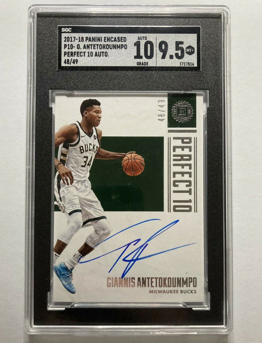 2017-18 Panini Encased Giannis Antetokounmpo #/49 SGC (1 of 1)