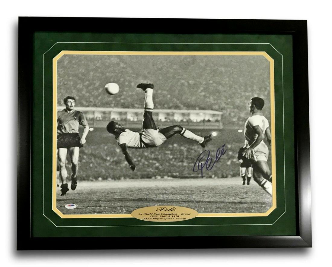 Pele Signed 16x20 Framed "Bicycle Kick" Autograph 16x (1 of 1)