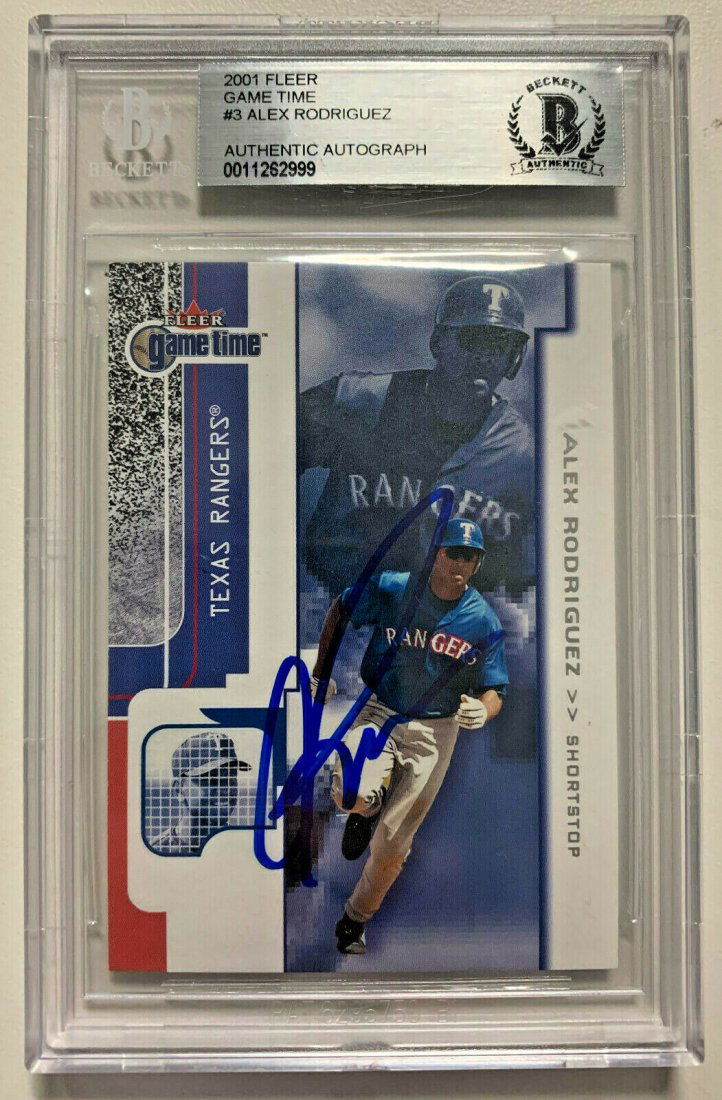 Rangers Alex Rodriguez Signed 2001 Fleer Game Time Card (1 of 1)