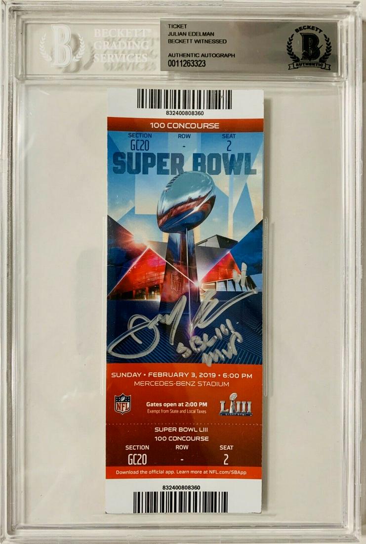 NE Patriots Julian Edelman Signed MVP Super Bowl LIII (1 of 1)