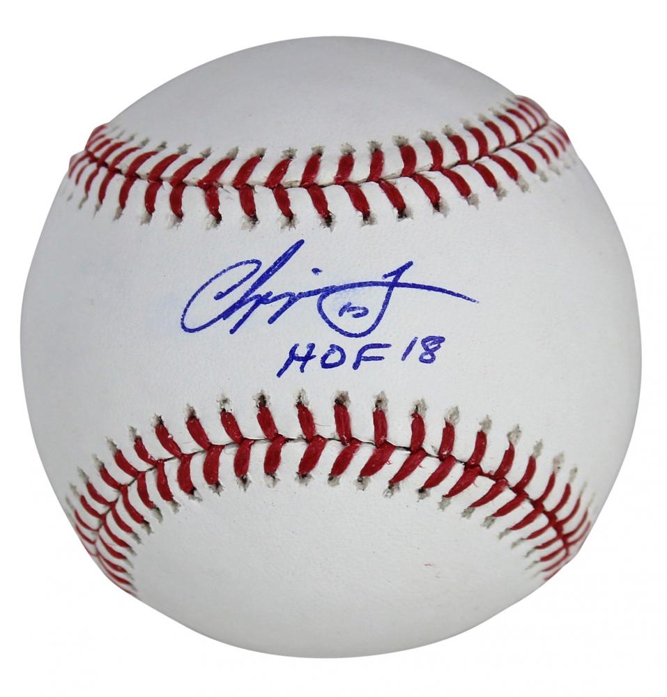 Chipper Jones Signed OML Baseball Inscribed "HOF 18" (1 of 1)