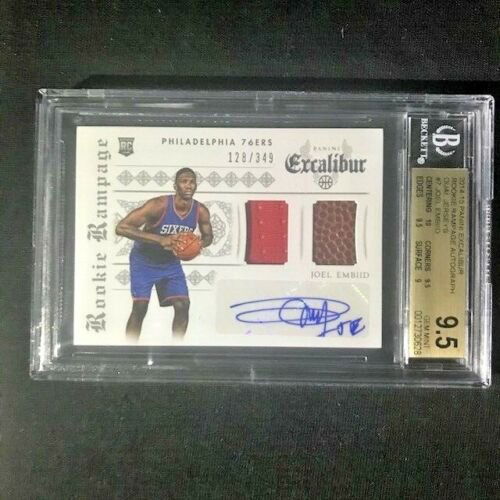2014-15 Excalibur Rookie Patch Auto JOEL EMBIID BGS 9.5 (1 of 2)