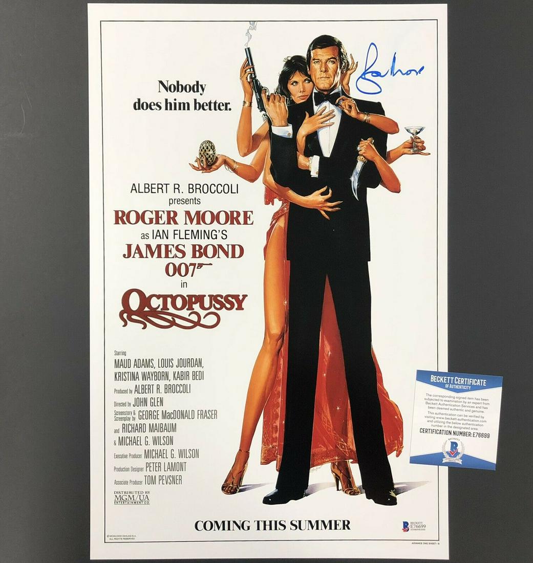 Roger Moore signed James Bond 007 Octopussy 11x17 photo (1 of 1)