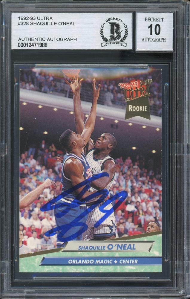 Shaquille O'Neal Signed 1992-93 Ultra #328 RC (BGS (1 of 2)