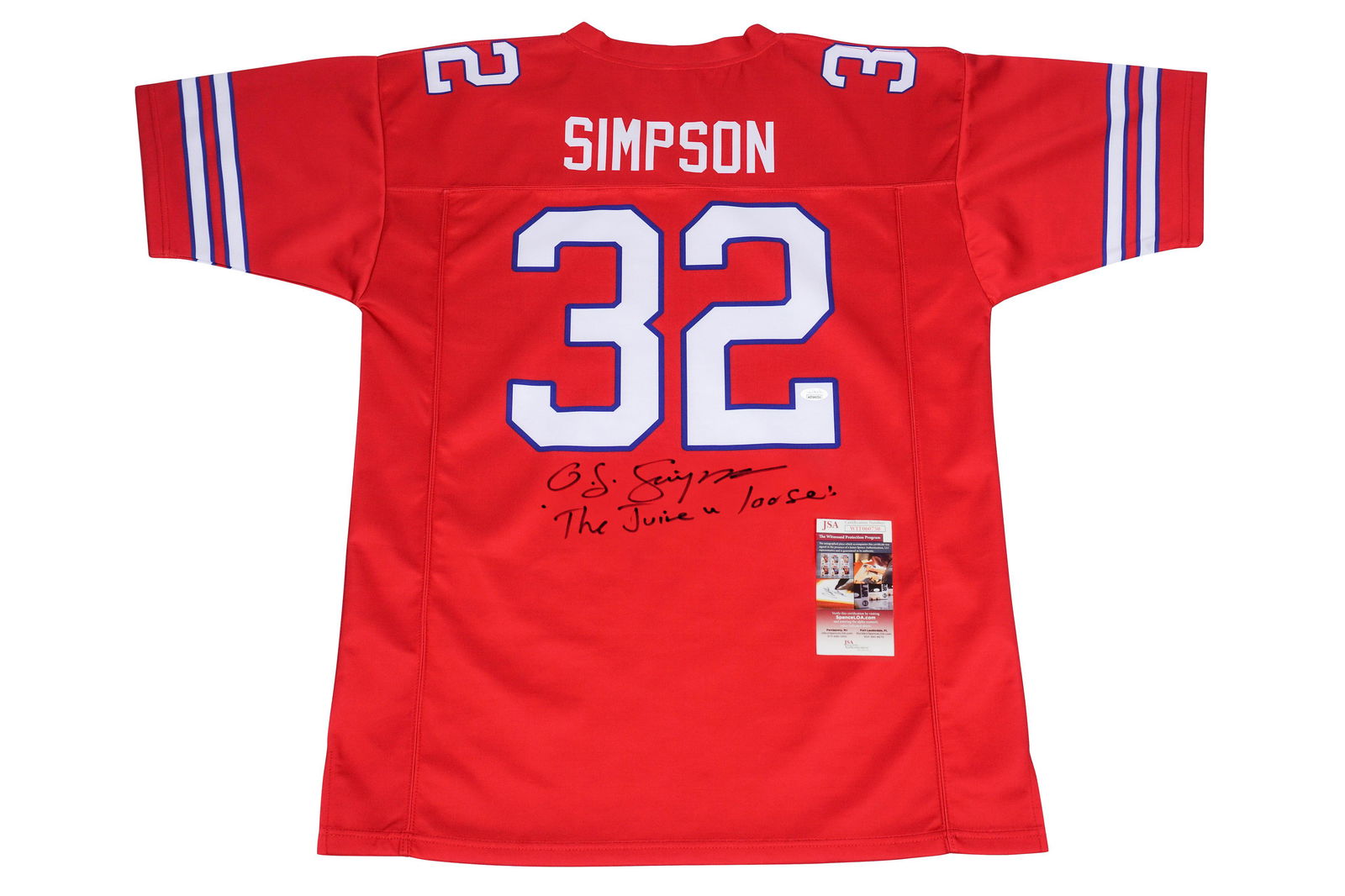 O.J Simpson signed and Inscribed Bills Jersey JSA COA (1 of 1)