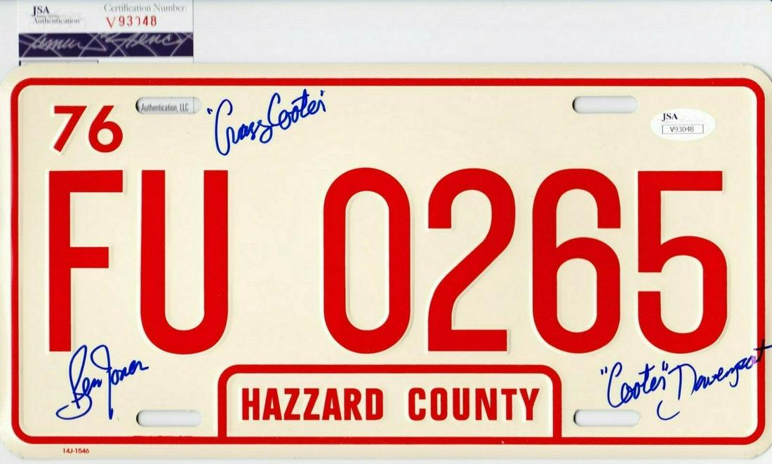 BEN JONES Signed License Plate THE DUKES OF HAZZARD JSA (1 of 1)
