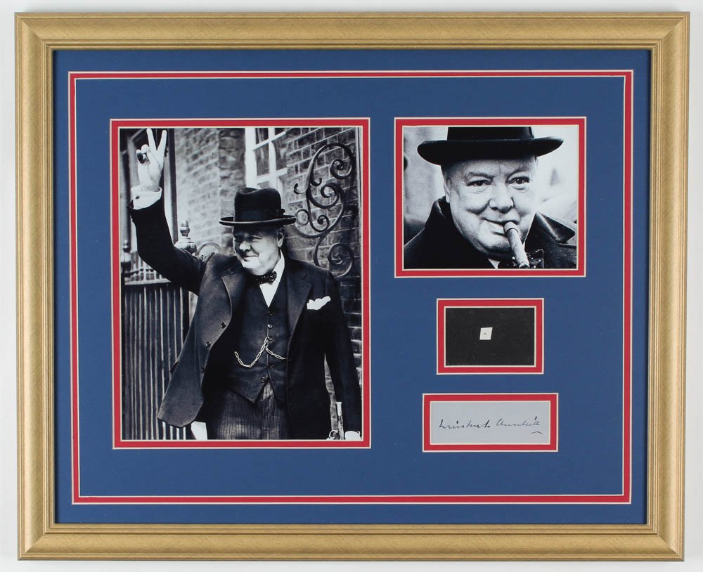 Sir Winston Churchill 18x22 Custom Framed Display with (1 of 2)