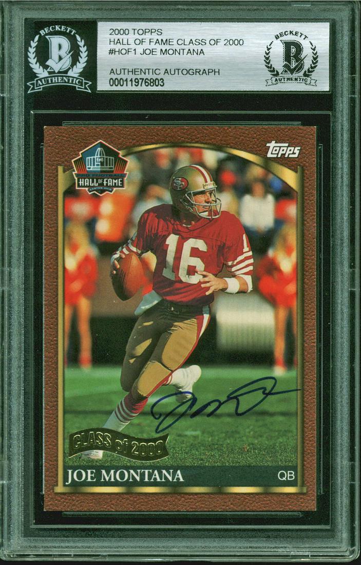 49ers Joe Montana Signed 2000 Topps Hall Of Fame Class (1 of 1)