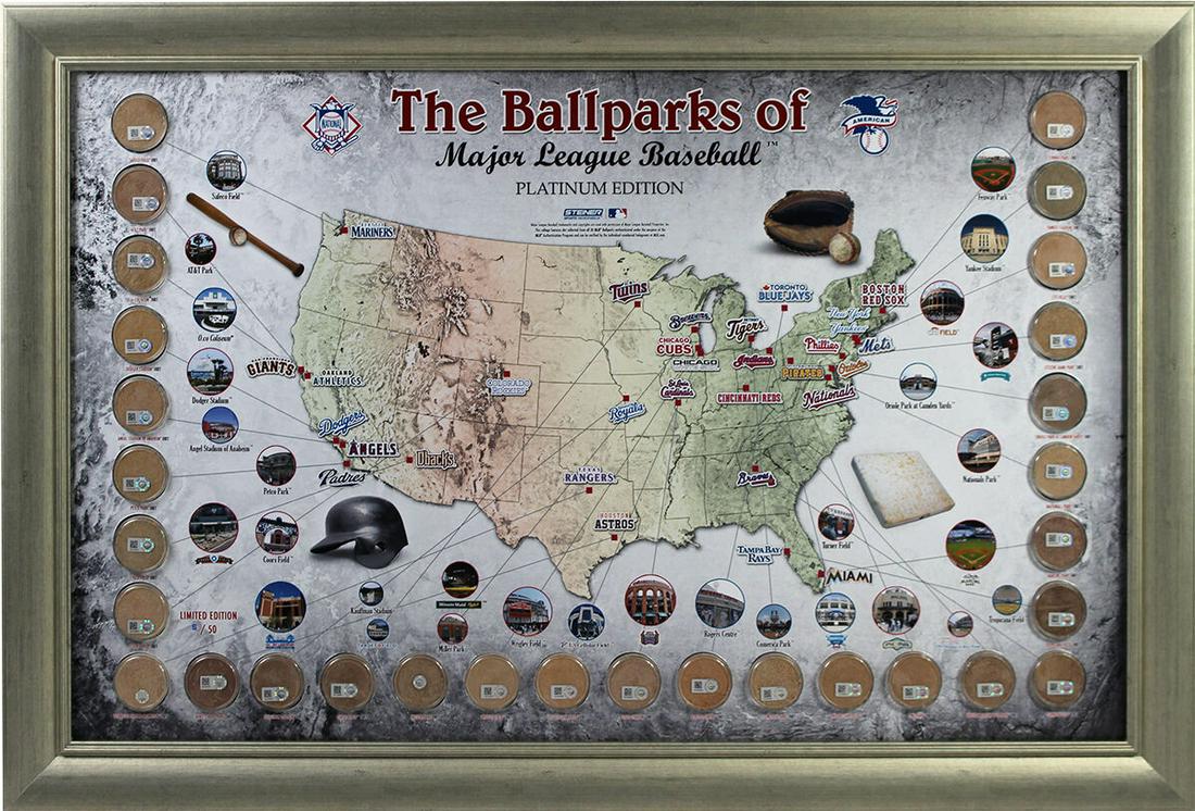 MLB Stadium Game Used Dirt Map Platinum Edition #D /50 (1 of 1)