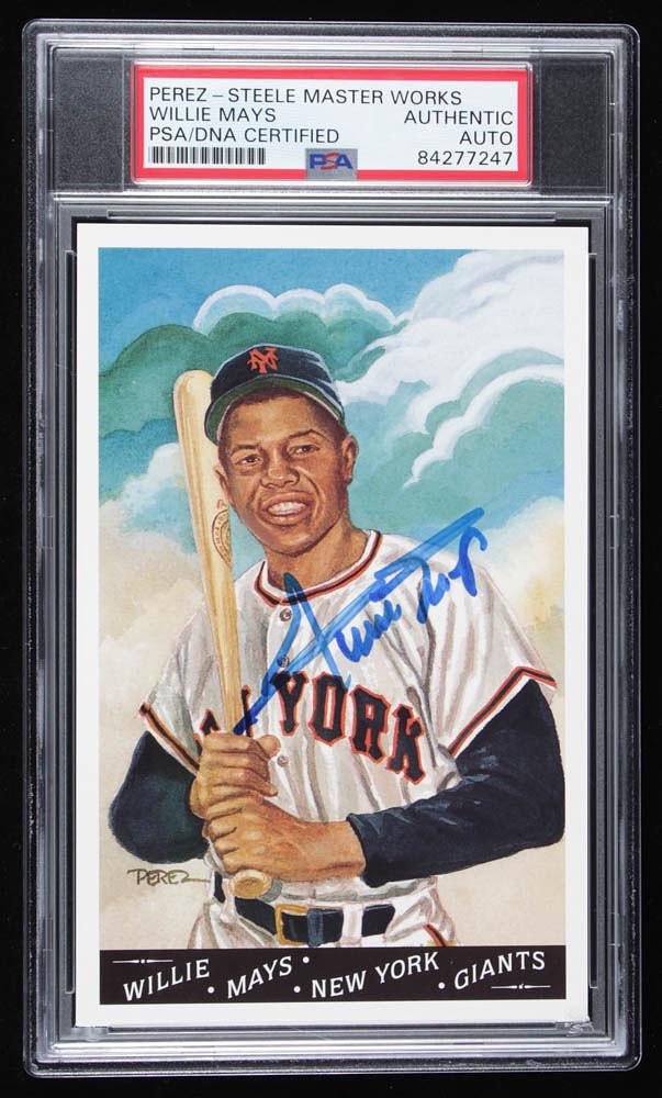 Willie Mays Signed LE Giants Perez Steele Card (PSA (1 of 1)