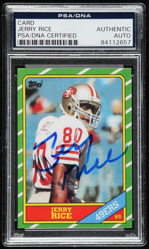 Jerry Rice Signed 1986 Topps #161 RC (PSA Encapsulated) (1 of 2)