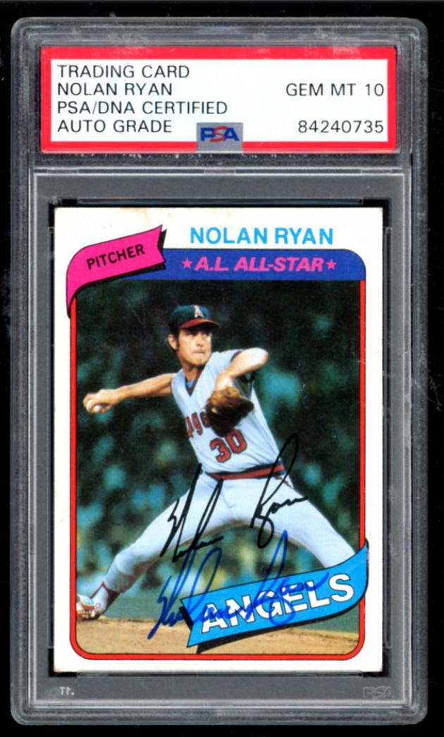 Nolan Ryan Signed 1980 Topps #580 (PSA Encapsulated) (1 of 2)