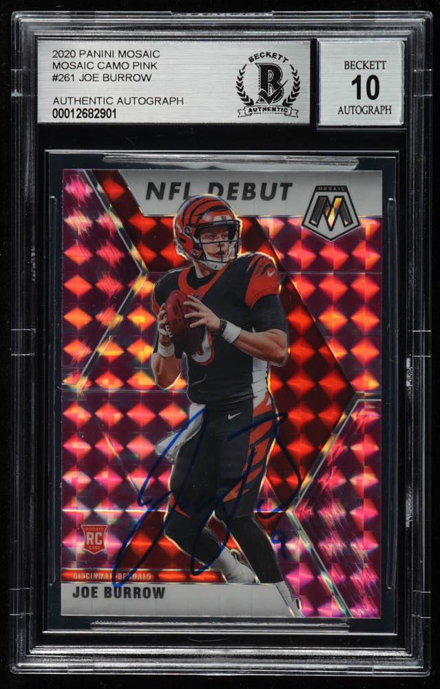 Joe Burrow Signed 2020 Panini Mosaic Mosaic Camo Pink (1 of 2)