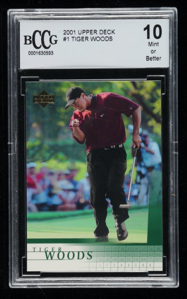 Tiger Woods 2001 Upper Deck #1 RC (BCCG 10) (1 of 3)