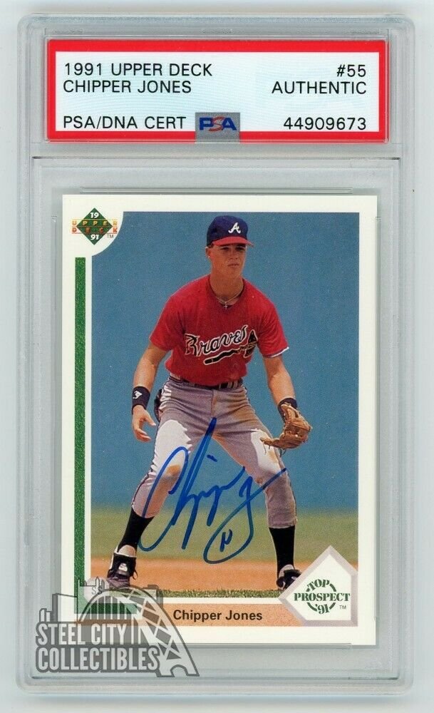 Chipper Jones 1991 Upper Deck Autographed Rookie RC Car (1 of 1)