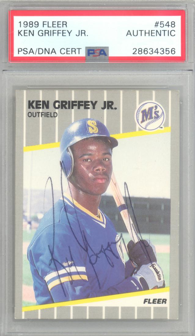 Ken Griffey Jr. Autographed 1989 Fleer Rookie Card #548 (1 of 1)