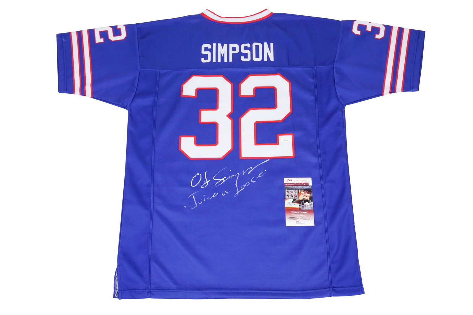 OJ Simpson signed and Inscribed Bills jersey JSA COA (1 of 1)