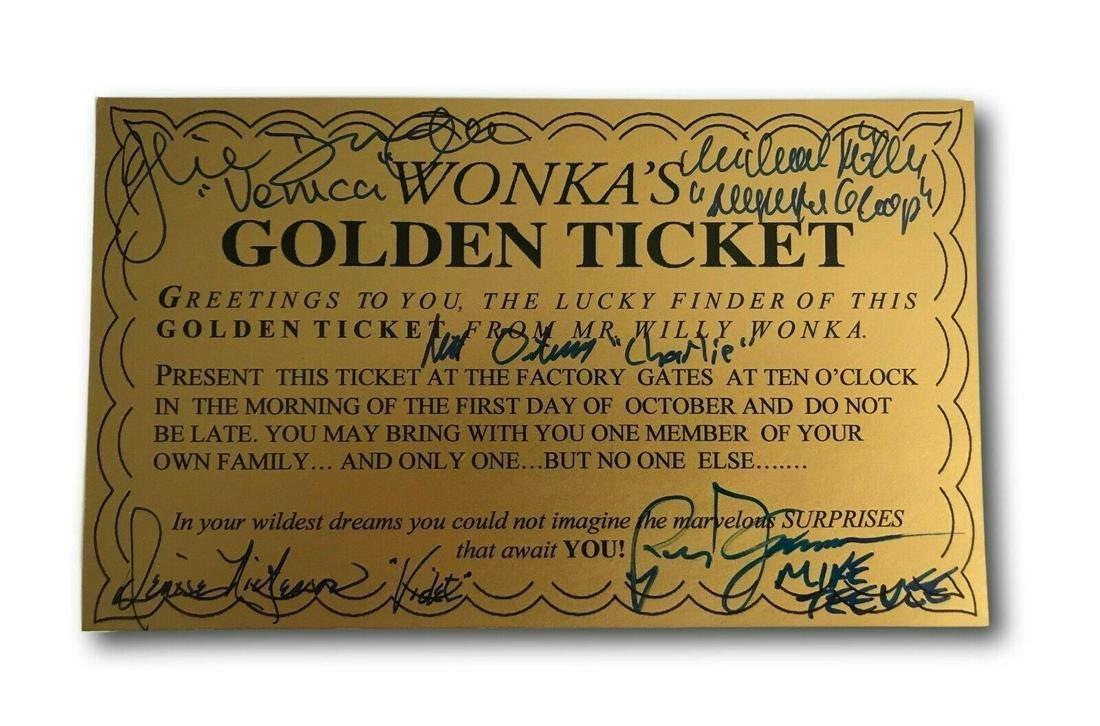 Willy Wonka cast signed golden ticket PSA SLABBED (1 of 1)