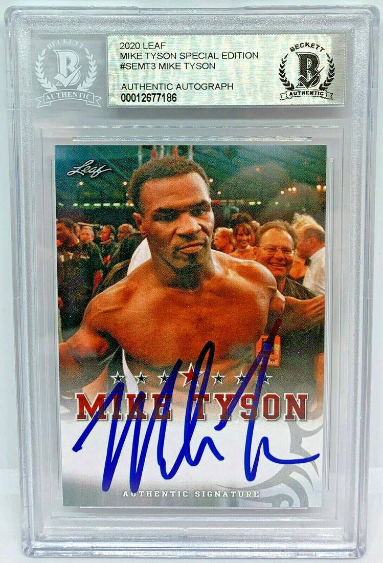 Mike Tyson Signed Leaf Trading Card #SEMT3 Beckett BAS (1 of 1)