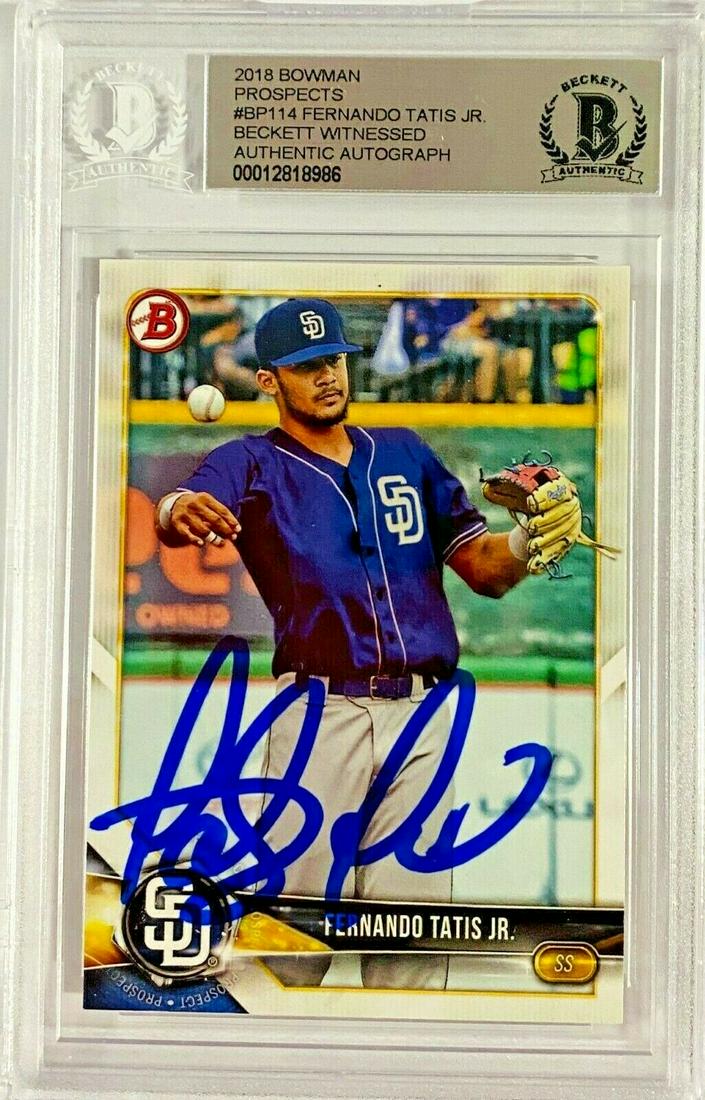 Fernando Tatis Jr. Signed 2018 Bowman Prospects #BP114 (1 of 1)