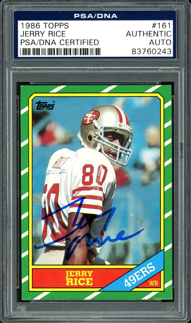 Jerry Rice Autographed Signed 1986 Topps Rookie Card (1 of 1)