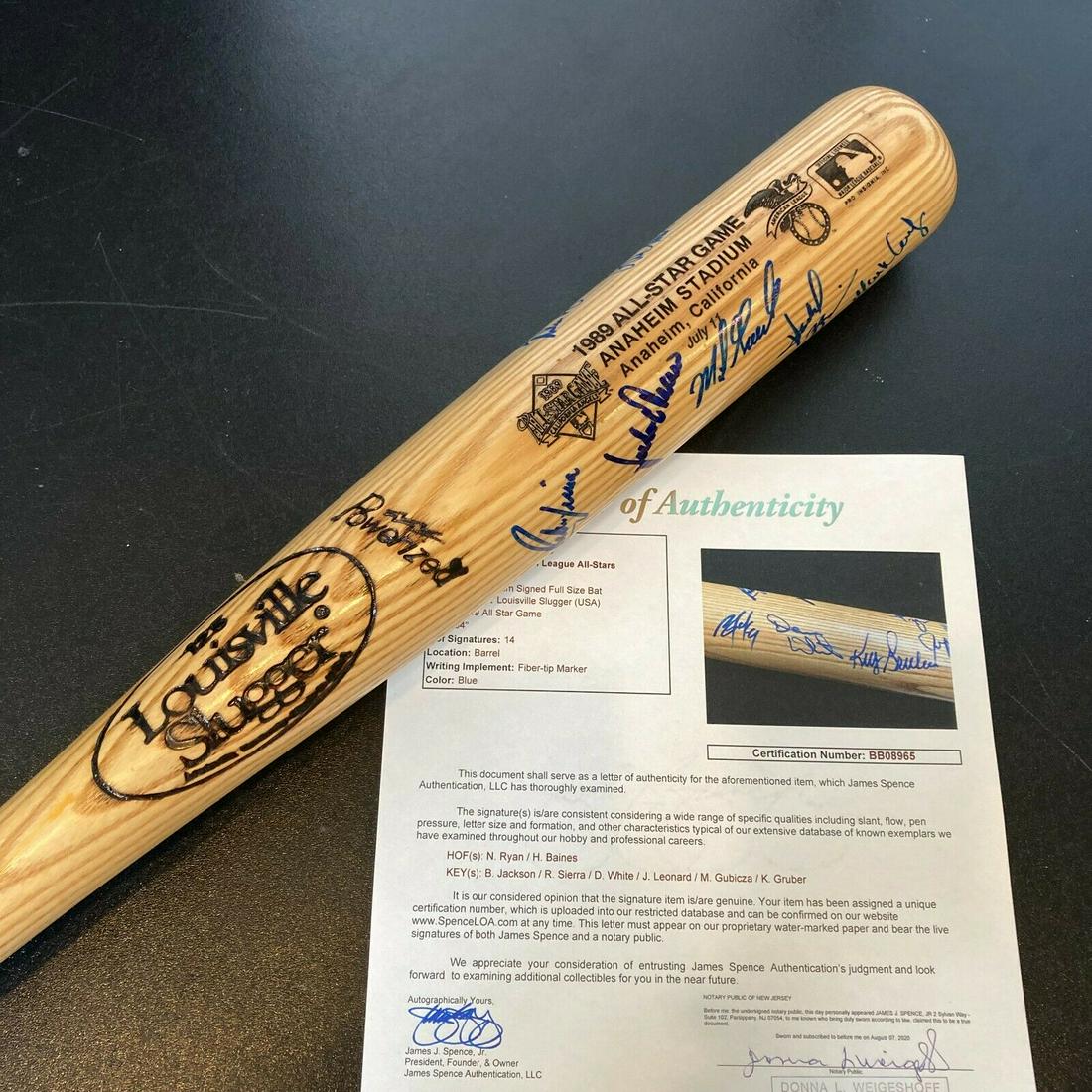 Bo Jackson MVP Nolan Ryan 1989 All Star Game Team (1 of 2)