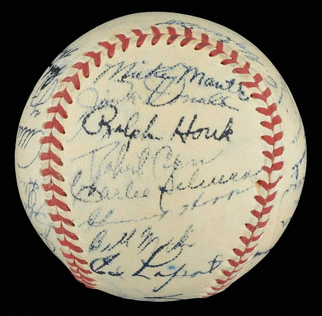 1952 NY Yankees WS Champs Team Signed Baseball Mickey (1 of 3)