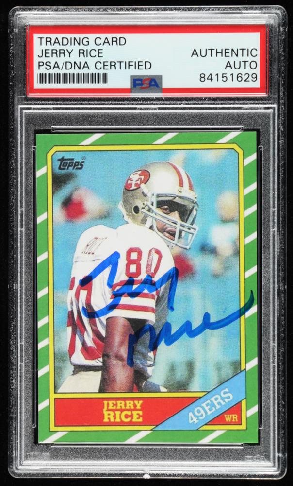 Jerry Rice Signed 1986 Topps #161 RC Reprint (PSA (1 of 1)