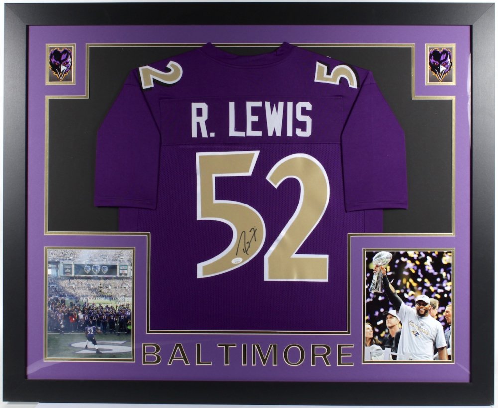 Ray Lewis Signed 35x43 Custom Framed Jersey (JSA COA) (1 of 1)