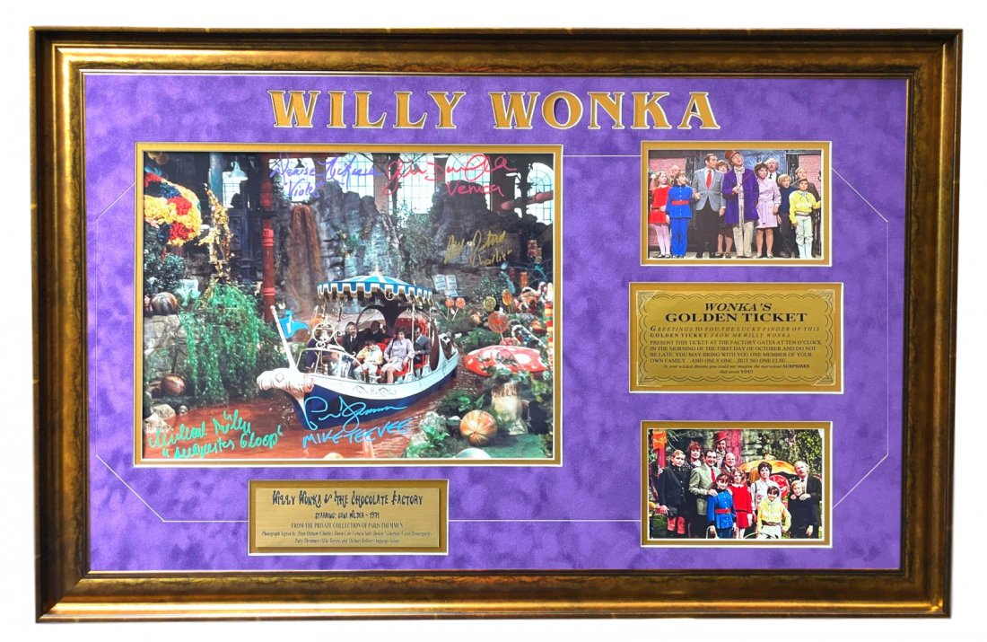 Willy Wonka Kids x5 Signed Framed 11x14 Photo Golden (1 of 1)