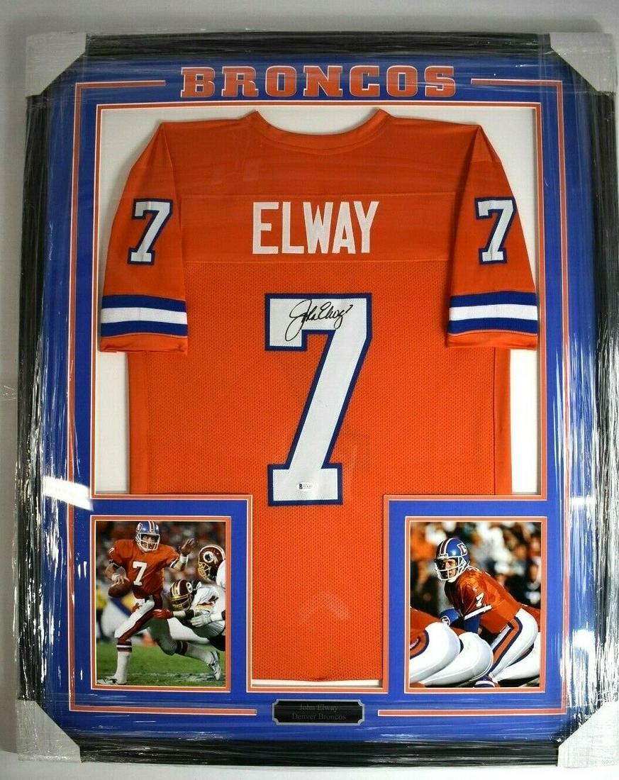 John Elway Signed 34.5x42.5 Custom Framed Jersey (1 of 1)