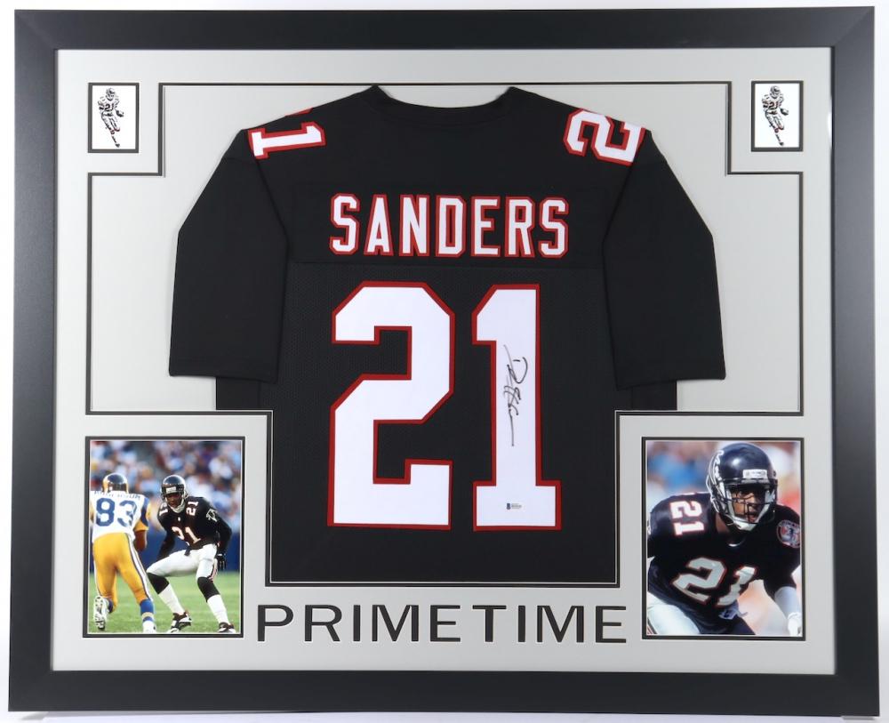Deion Sanders Signed 35x43 Custom Framed Jersey (1 of 1)