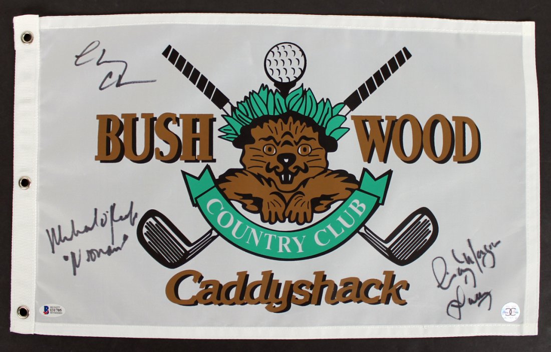 Cast Signed "Caddyshack" Bushwood Country Club Pin Flag (1 of 1)