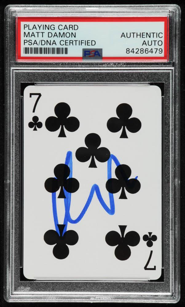 Matt Damon Signed "Rounders" Playing Card (PSA (1 of 1)