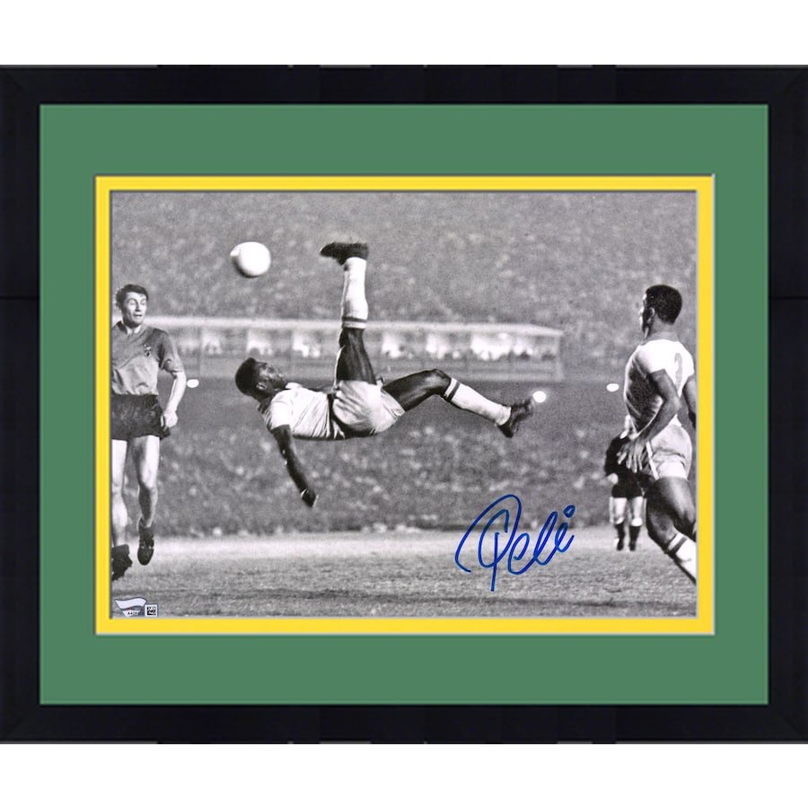 Pele signed and custom framed print JSA (1 of 1)
