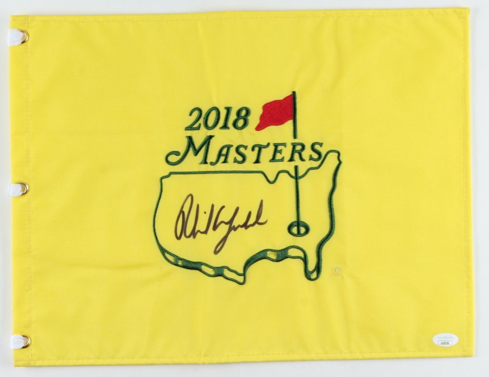 Phil Mickelson Signed 2018 Masters Golf Pin Flag (JSA H (1 of 1)