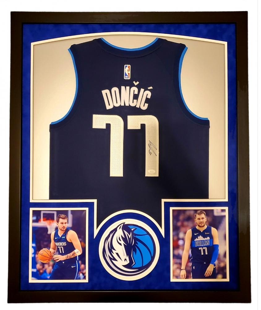 Luka Doncic Signed 32x41 Custom Framed Jersey Display (1 of 1)