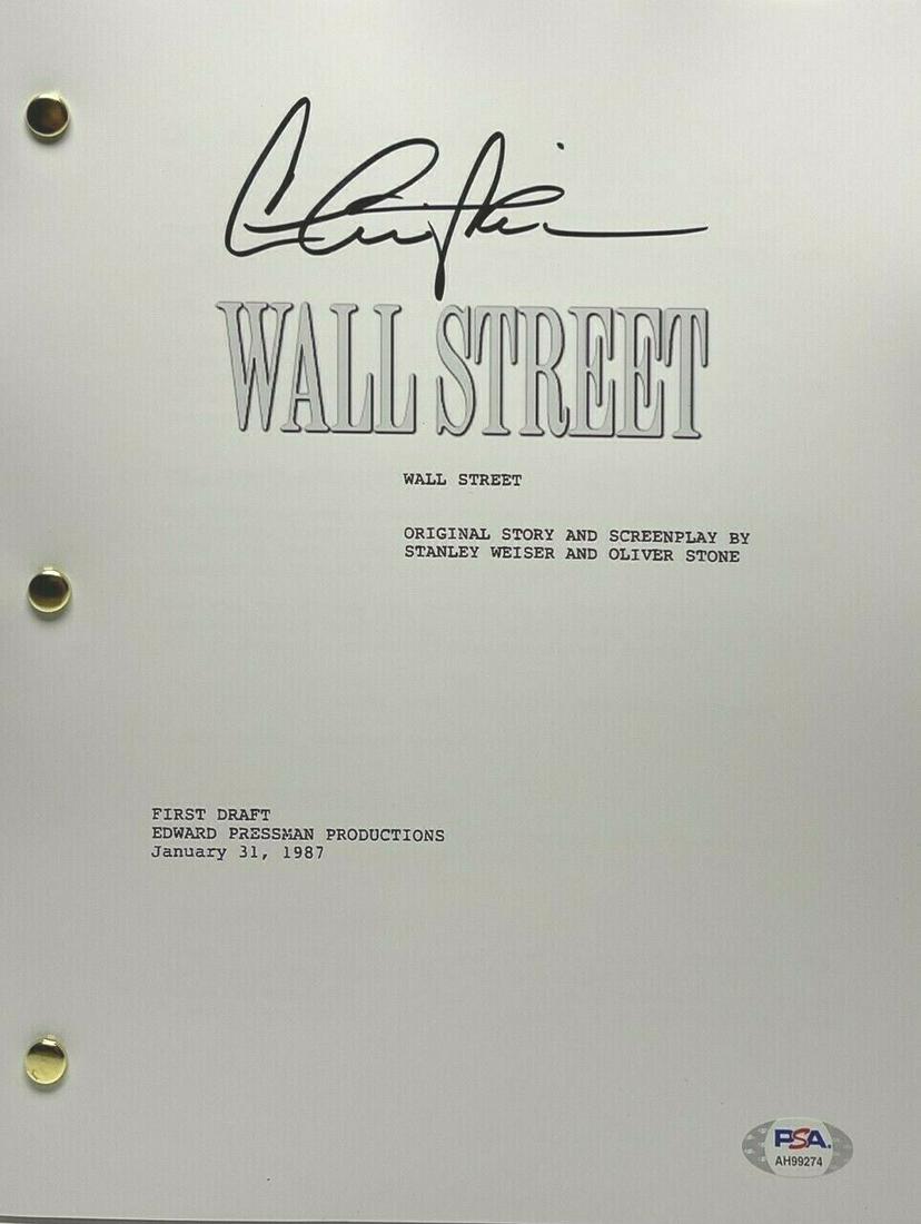 Charlie Sheen Signed "Wall Street" Movie Script PSA (1 of 1)