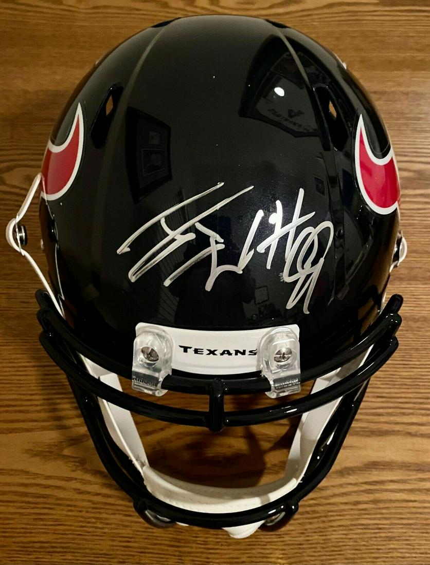 JJ WATT SIGNED AUTOGRAPH SPEED REPLICA FULL HELMET (1 of 2)