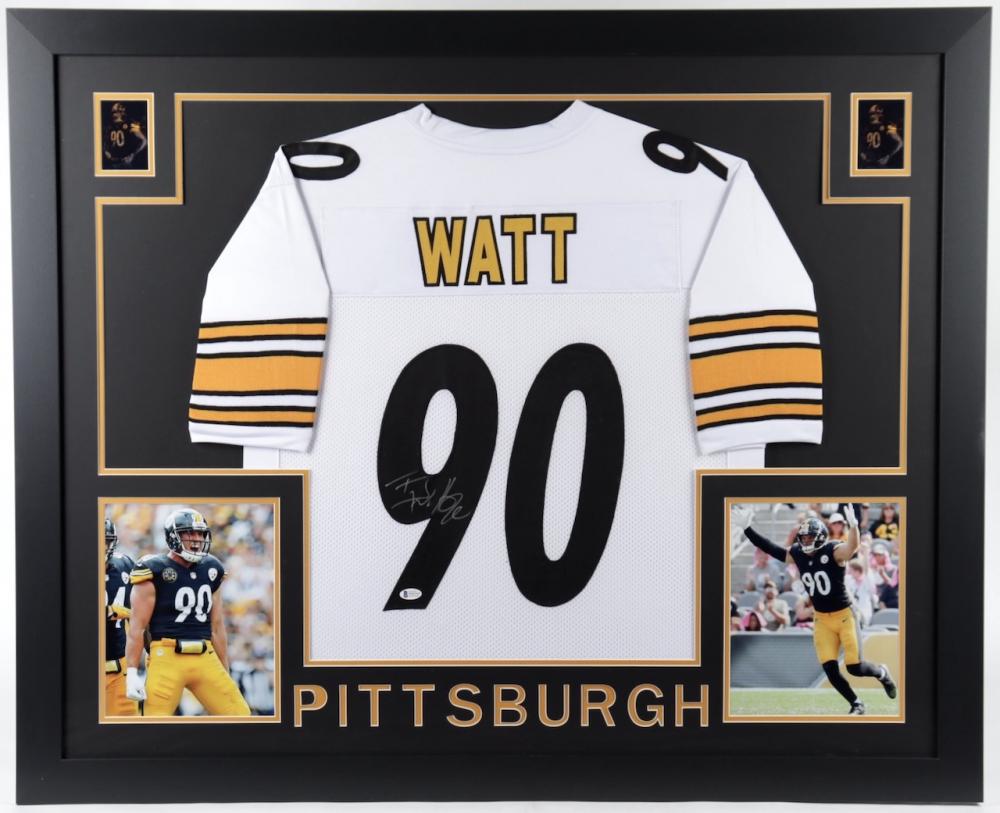 T. J. Watt Signed 35x43 Custom Framed Jersey (Beckett (1 of 1)