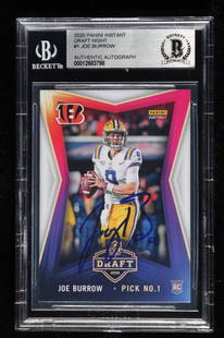 Joe Burrow Signed 2020 Panini Instant Draft Night #1: Joe Burrow Signed 2020 Panini Instant Draft Night #1 (BGS Encapsulated)